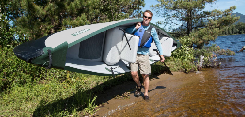 Sea Eagle Travel Canoe ( 3 person) - Wood/Web Seats and Electric Pump Package