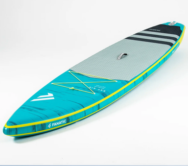 3/4 view is Fanatic Ray Air Premium inflatable sup