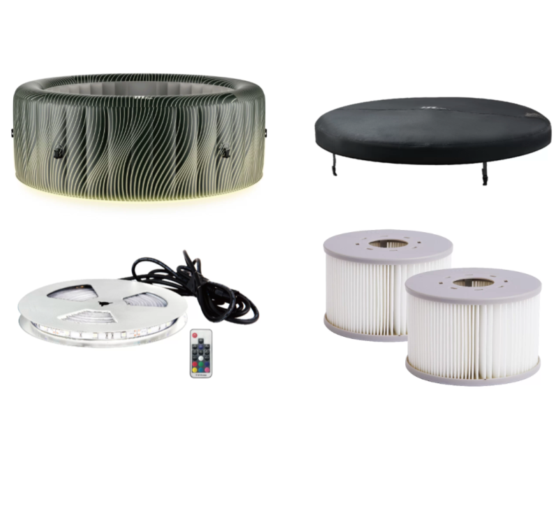 MSPA Meteor Round Bubble Spa, Hot Tub(6 Bathers) with LED