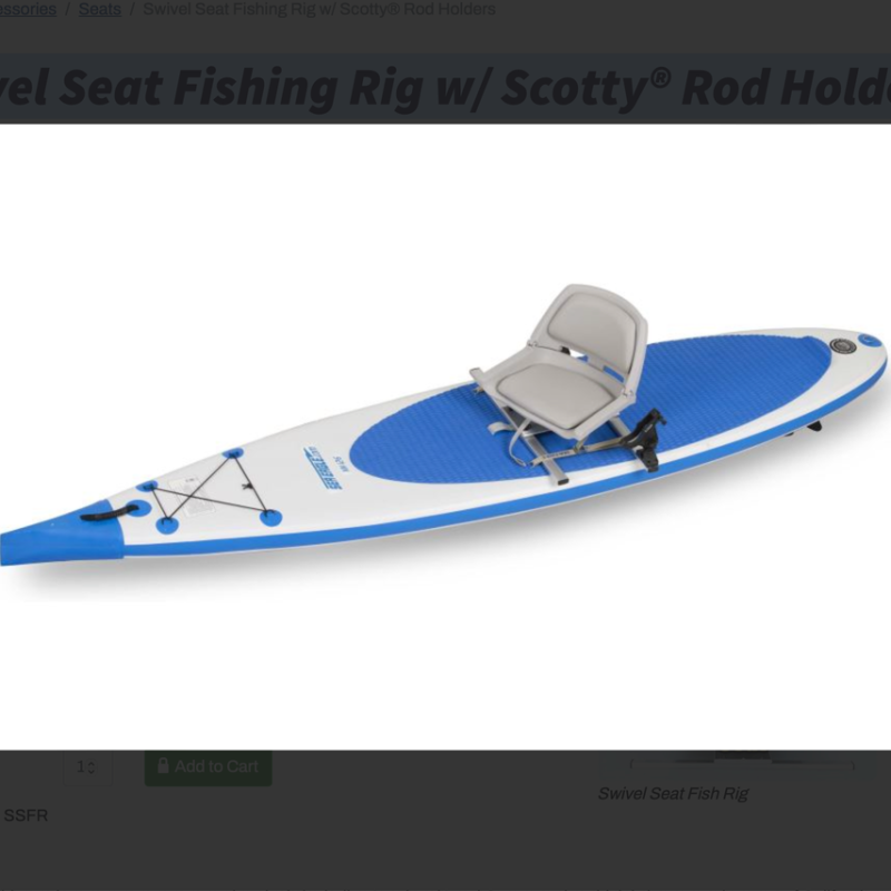 Swivel Seat Fishing Rig mounted on Sea Eagle Needle Nose SUP