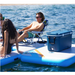 Inflatable Mesh Dock insert holding roller and sunbathers