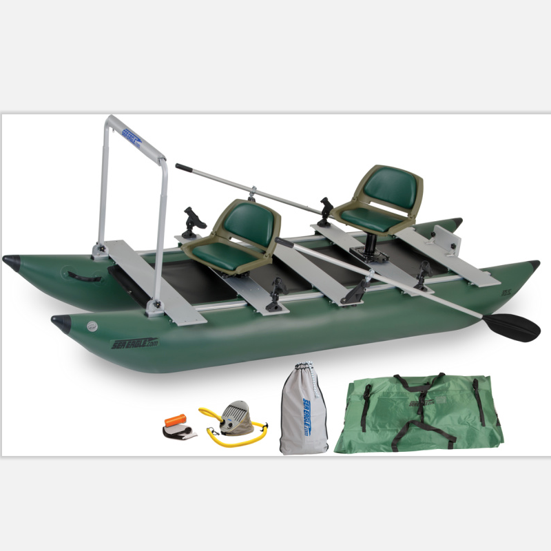 Sea Eagle 375fc Folding Cat-Pro Angler Guide Package Inflatable Fishing Boat