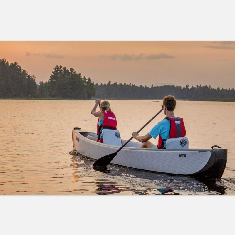 Sea Eagle Travel Canoe ( 3 person) - Wood/Web Seats and Electric Pump Package